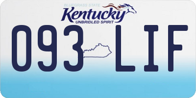 KY license plate 093LIF