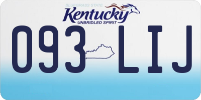 KY license plate 093LIJ