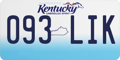 KY license plate 093LIK