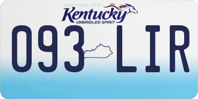 KY license plate 093LIR