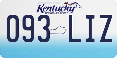 KY license plate 093LIZ