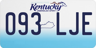 KY license plate 093LJE