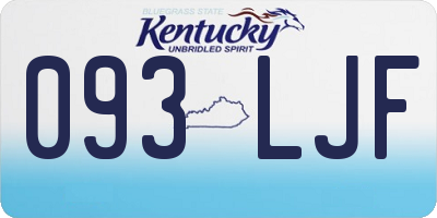 KY license plate 093LJF