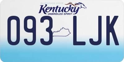 KY license plate 093LJK