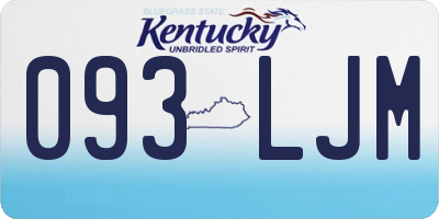 KY license plate 093LJM