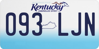 KY license plate 093LJN