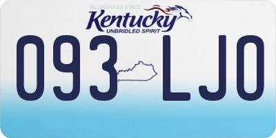 KY license plate 093LJO