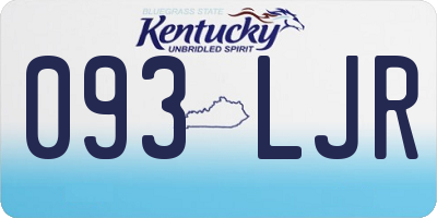 KY license plate 093LJR