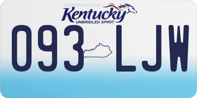 KY license plate 093LJW