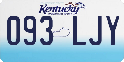 KY license plate 093LJY