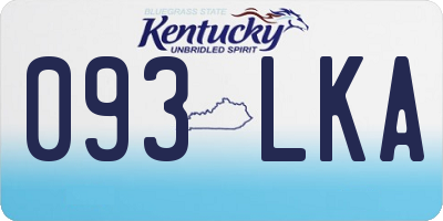 KY license plate 093LKA
