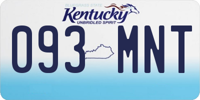 KY license plate 093MNT