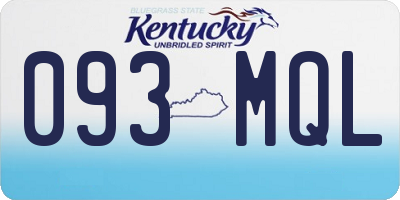 KY license plate 093MQL