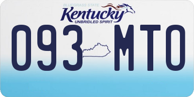 KY license plate 093MTO