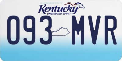 KY license plate 093MVR