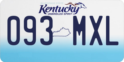 KY license plate 093MXL