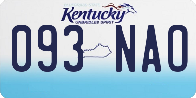 KY license plate 093NAO