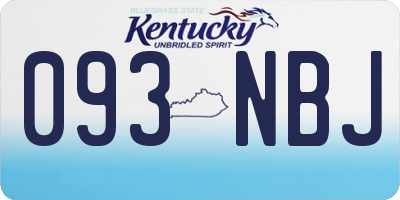 KY license plate 093NBJ