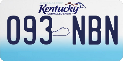 KY license plate 093NBN