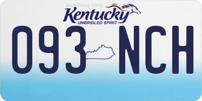 KY license plate 093NCH