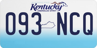 KY license plate 093NCQ