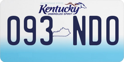 KY license plate 093NDO