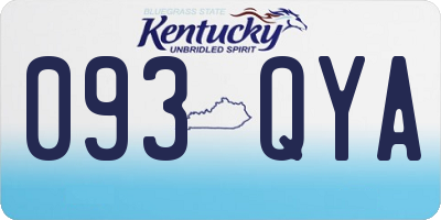 KY license plate 093QYA