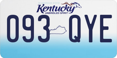 KY license plate 093QYE