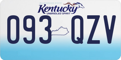 KY license plate 093QZV