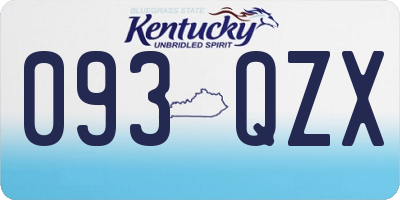 KY license plate 093QZX
