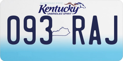 KY license plate 093RAJ