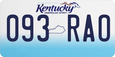 KY license plate 093RAO