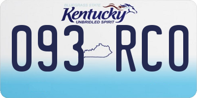 KY license plate 093RCO