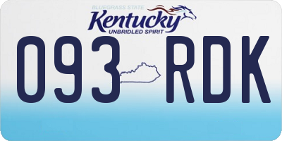 KY license plate 093RDK