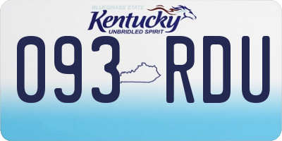 KY license plate 093RDU