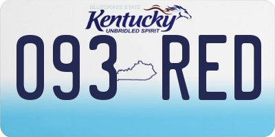 KY license plate 093RED