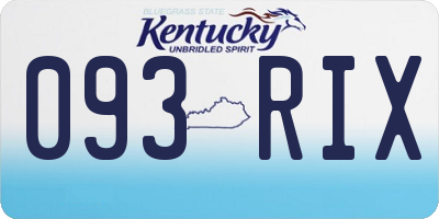 KY license plate 093RIX