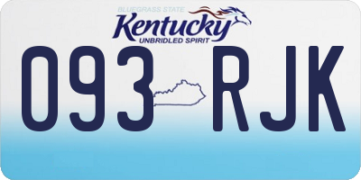 KY license plate 093RJK