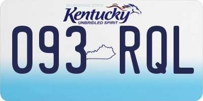 KY license plate 093RQL