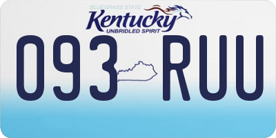 KY license plate 093RUU