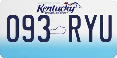 KY license plate 093RYU