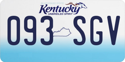 KY license plate 093SGV