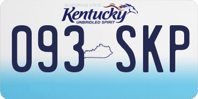 KY license plate 093SKP