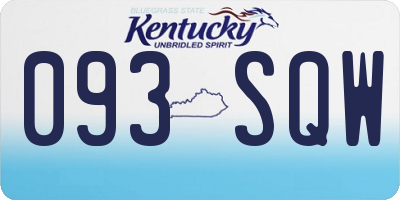 KY license plate 093SQW