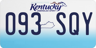 KY license plate 093SQY