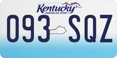 KY license plate 093SQZ