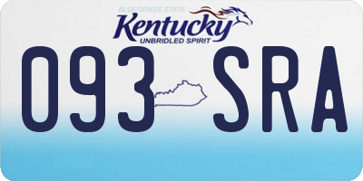 KY license plate 093SRA