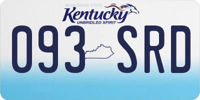 KY license plate 093SRD