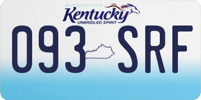 KY license plate 093SRF