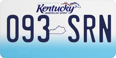 KY license plate 093SRN
